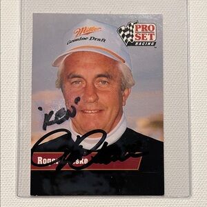 1991 Pro Set Racing Card with Roger Penske Signature #12